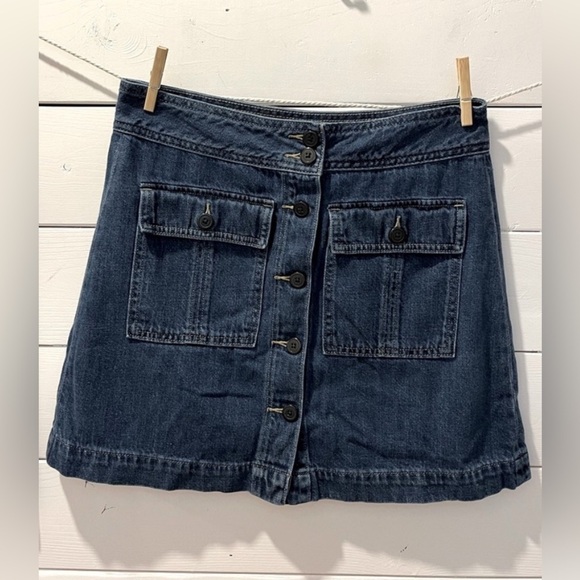 Denim Button-Front Mini Skirt - GAP size - Picture 1 of 5